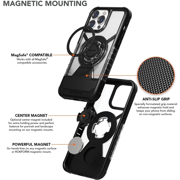 Rokform iPhone 13 Pro Max Manyetik Klf (MIL-STD-810G)-Clear