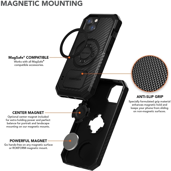 Rokform iPhone 13 Pro Max Manyetik Klf (MIL-STD-810G)-Black