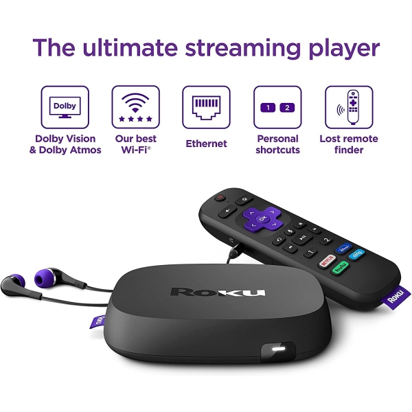 Roku Ultra 2020 HD/4K/HDR Streaming Media Player Voice Remote