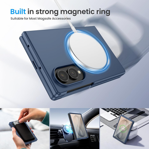 Ruky Galaxy Z Fold 8 MagSafe Ekran Koruyuculu K�l�f-Blue
