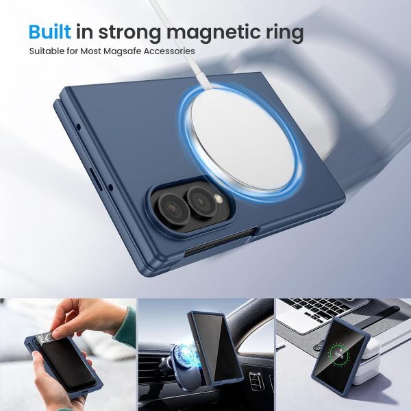 Ruky Galaxy Z Fold 8 MagSafe Ekran Koruyuculu K�l�f-Matte Blue