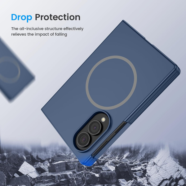 Ruky Galaxy Z Fold 8 MagSafe Ekran Koruyuculu K�l�f-Matte Blue