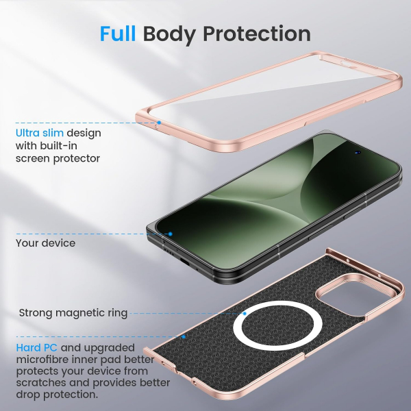 Ruky Google Pixel 11 Pro Fold Uyumlu Manyetik K�l�f-Gold