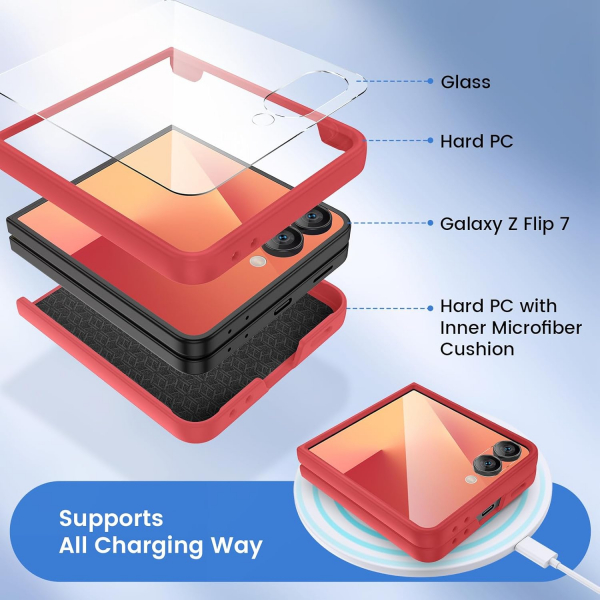 Ruky Samsung Galaxy Z Flip 7 Klf-Red