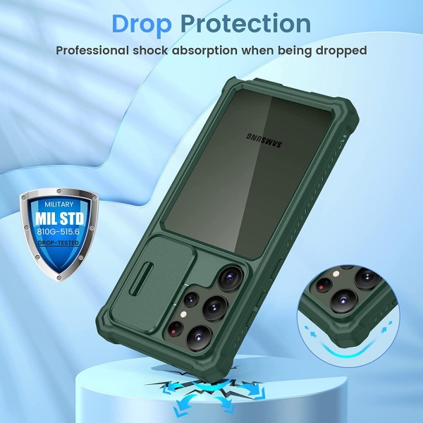 Ruky Samsung Galaxy S23 Ultra Tam Korumal Klf -Green