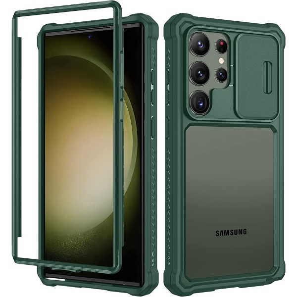 Ruky Samsung Galaxy S23 Ultra Tam Korumal Klf -Green