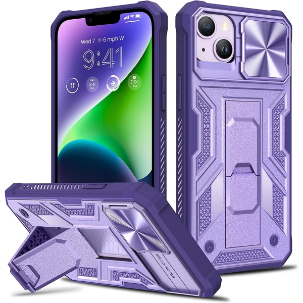 Ruky iPhone 14 Plus KickStandl Klf (MIL-STD-810G) -Purple