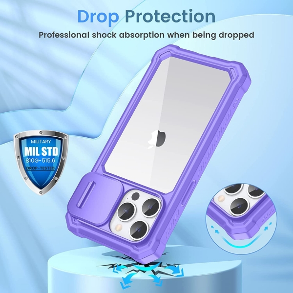 Ruky iPhone 14 Pro Tam Korumal Klf -Purple