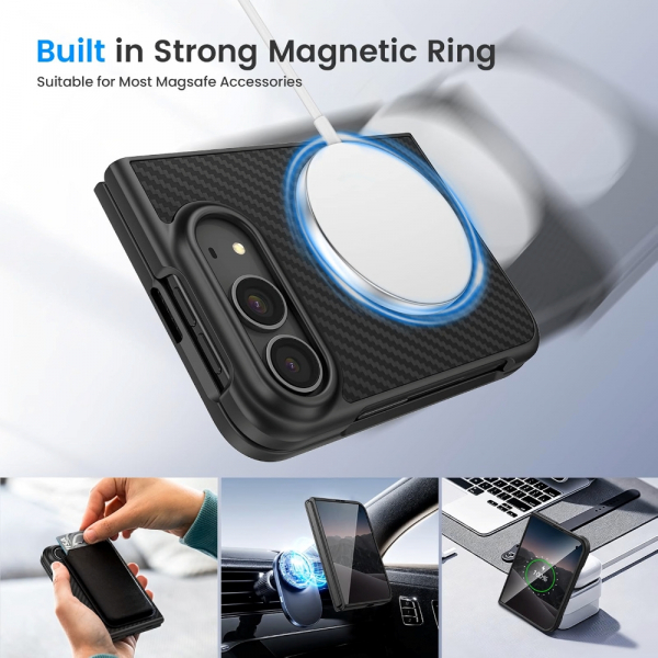 Ruky iPhone Duo Manyetik Ekran Koruyuculu K�l�f-Carbon Fiber