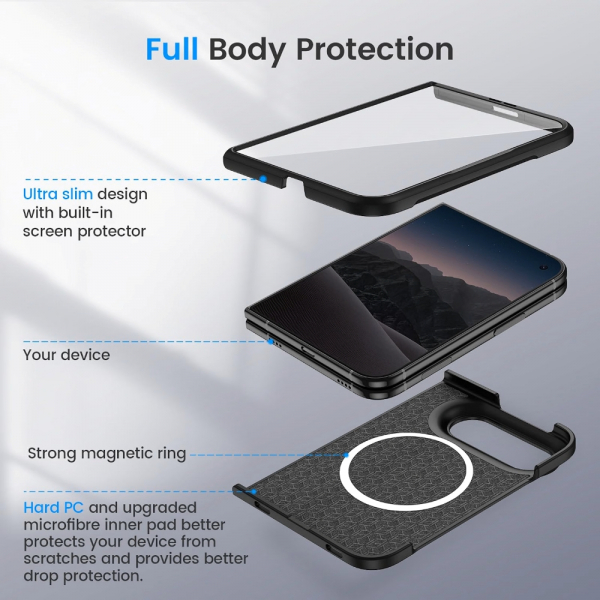 Ruky iPhone Duo Manyetik Ekran Koruyuculu K�l�f-Carbon Fiber