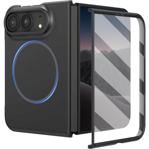Ruky iPhone Duo Manyetik Ekran Koruyuculu K�l�f-Black