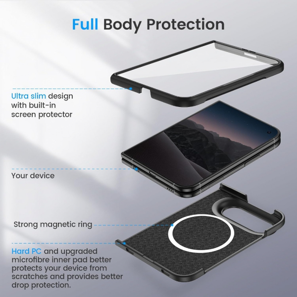Ruky iPhone Duo Manyetik Ekran Koruyuculu K�l�f-Black