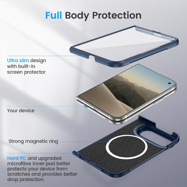 Ruky iPhone Duo Manyetik Ekran Koruyuculu K�l�f-Blue
