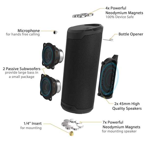 SCOSCHE BoomBottle MM Su Geirmez Bluetooth Hoparlr-Black