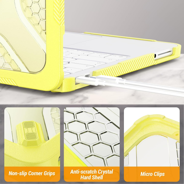 SEYMAC Katlanabilir Standl� MacBook Neo K�l�f� (13 �n�)-Yellow