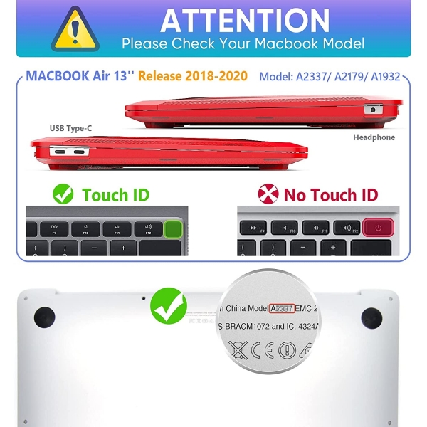 SEYMAC MacBook Air Koruyucu Klf (13 in)(M1)-Red