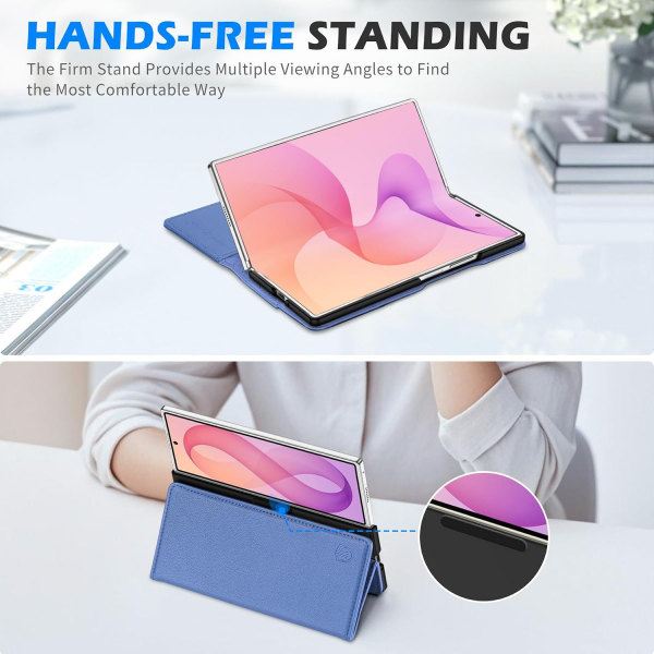 SHIELDON Galaxy Z Fold 8 Ultra Deri C�zdanl� K�l�f-Wisteria Purple