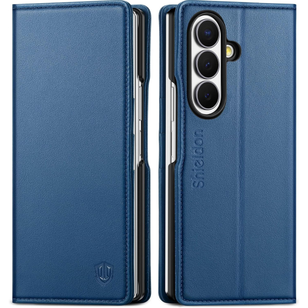 SHIELDON Galaxy Z Fold 8 Ultra Deri C�zdanl� K�l�f-Royal Blue