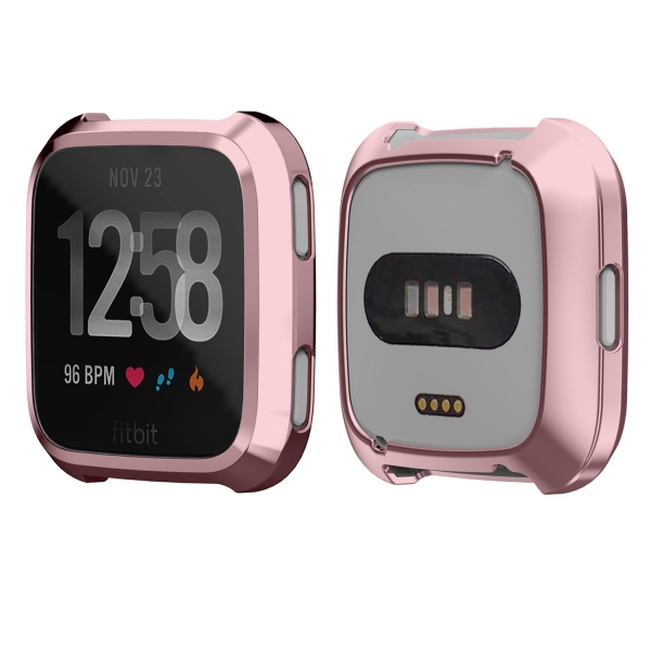 SIRUIBO Fitbit Versa Ekran Koruyucu Bumper Klf-Rose Gold