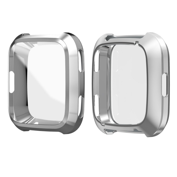 SIRUIBO Fitbit Versa Ekran Koruyucu Bumper Klf-Silver