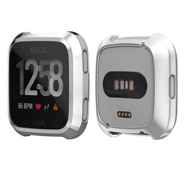 SIRUIBO Fitbit Versa Ekran Koruyucu Bumper Klf-Silver