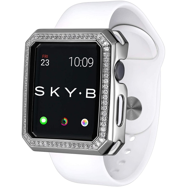 SKYB Deco Halo Serisi Apple Watch Koruyucu Klf (38mm)-Silver