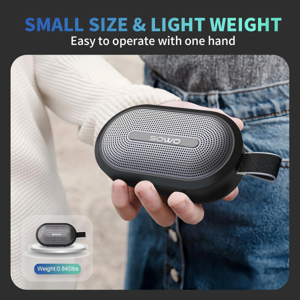 SOWO Kablosuz Tanabilir Kk Hoparlr-Black