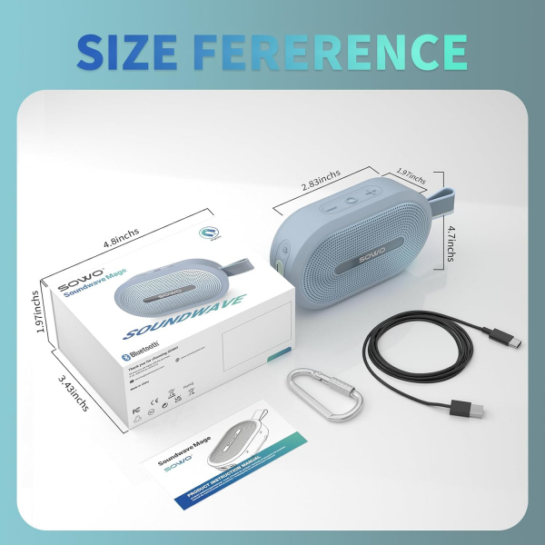 SOWO Kablosuz Tanabilir Kk Hoparlr-Blue