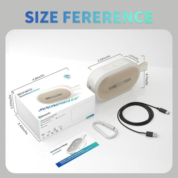 SOWO Kablosuz Tanabilir Kk Hoparlr-White