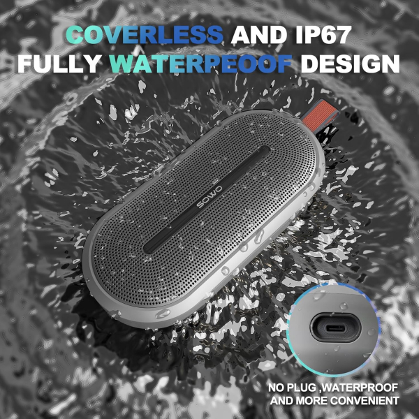 SOWO Kablosuz Tanabilir Hoparlr-Gray