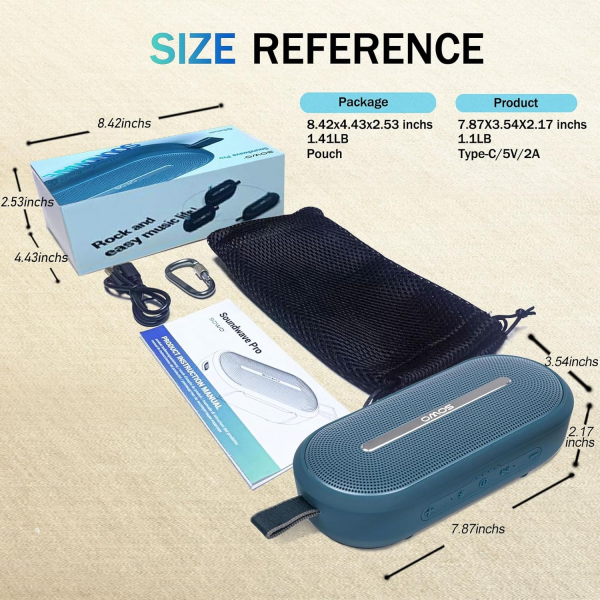 SOWO Kablosuz Tanabilir Hoparlr-Blue