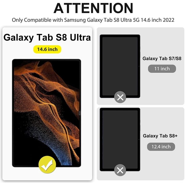 SPARIN Galaxy Tab S8 Ultra Temperli Cam Ekran Koruyucu (14.6 inç)(2 Adet)