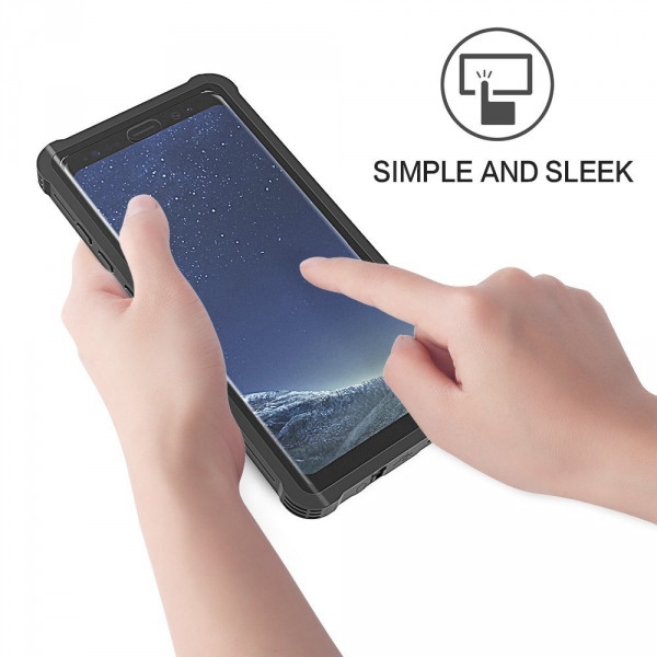 SPARIN Samsung Galaxy S8 Plus Su Geirmez Klf (MIL-STD-810G)-Black