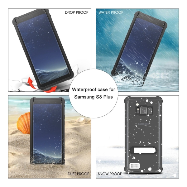SPARIN Samsung Galaxy S8 Plus Su Geirmez Klf (MIL-STD-810G)-Transparent