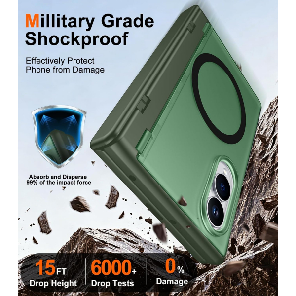 SPIDERCASE Galaxy Z Fold 8 MagSafe Uyumlu K�l�f-Dark Green