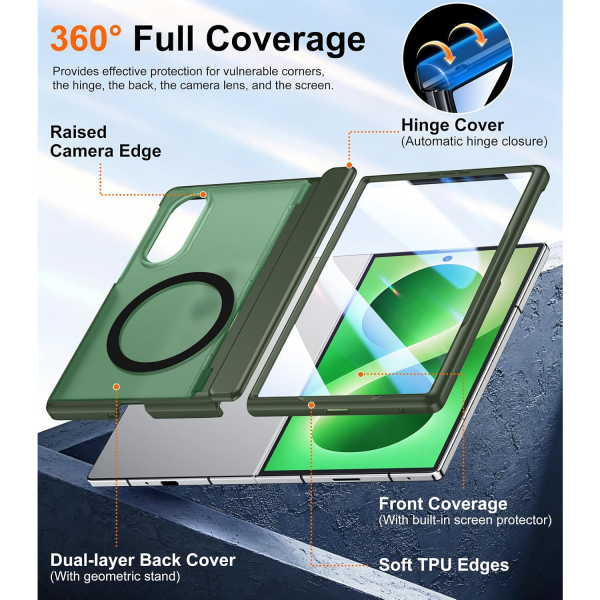 SPIDERCASE Galaxy Z Fold 8 MagSafe Uyumlu K�l�f-Dark Green