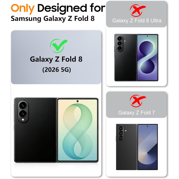 SPIDERCASE Galaxy Z Fold 8 Standl� Tam Korumal� K�l�f-Black