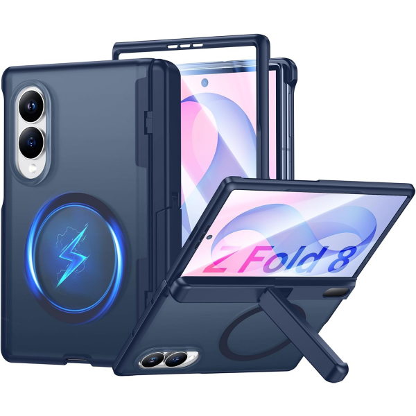 SPIDERCASE Galaxy Z Fold 8 Standl� Tam Korumal� K�l�f-Blue