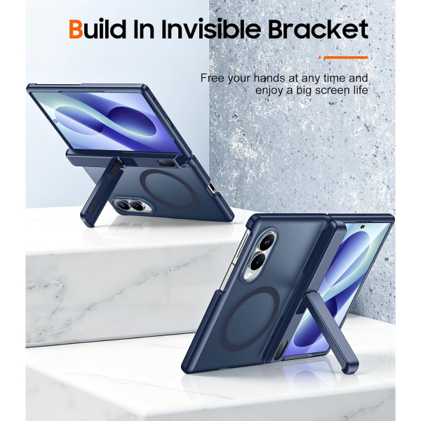 SPIDERCASE Galaxy Z Fold 8 Standl� Tam Korumal� K�l�f-Blue
