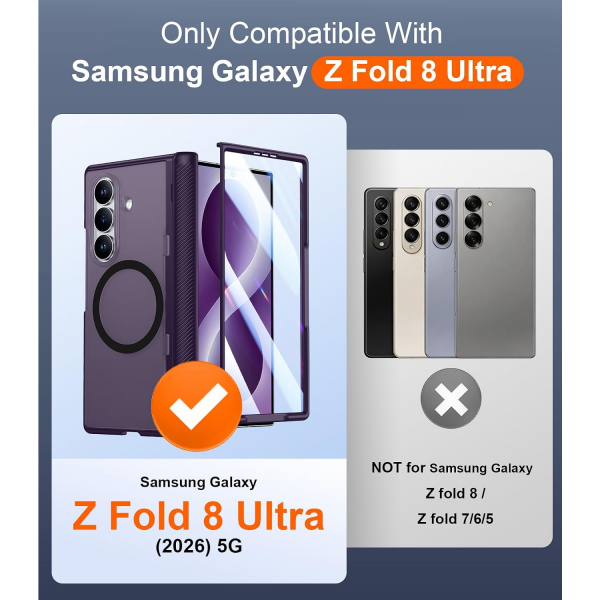 SPIDERCASE Galaxy Z Fold 8 Ultra MagSafe Uyumlu K�l�f-Purple