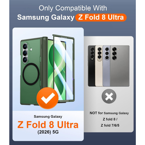 SPIDERCASE Galaxy Z Fold 8 Ultra MagSafe Uyumlu K�l�f-Dark Green