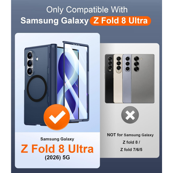 SPIDERCASE Galaxy Z Fold 8 Ultra MagSafe Uyumlu K�l�f-Blue