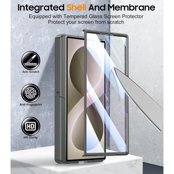 SPIDERCASE Galaxy Z Fold 8 Ultra Standl� Korumal� K�l�f-Gray