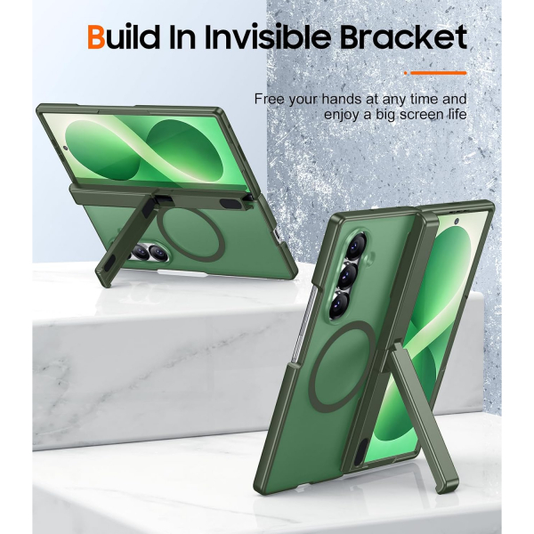 SPIDERCASE Galaxy Z Fold 8 Ultra Standl� Korumal� K�l�f-Green