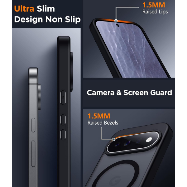 SPIDERCASE Google Pixel 11 Manyetik Koruyucu K�l�f-Black