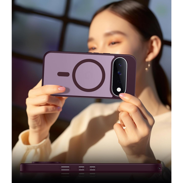 SPIDERCASE Google Pixel 11 Pro Uyumlu Manyetik K�l�f-Wine Red