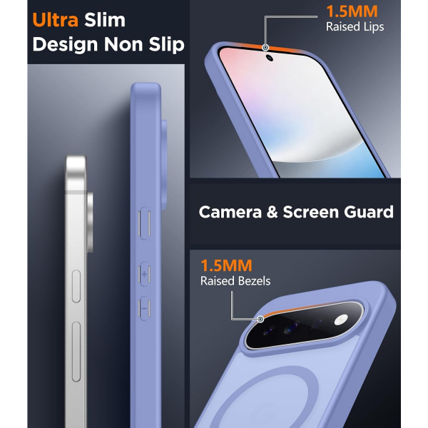 SPIDERCASE Google Pixel 11 Pro Uyumlu Manyetik K�l�f-Light Purple