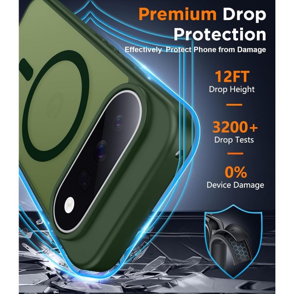 SPIDERCASE Google Pixel 11 Pro Uyumlu Manyetik K�l�f-Green