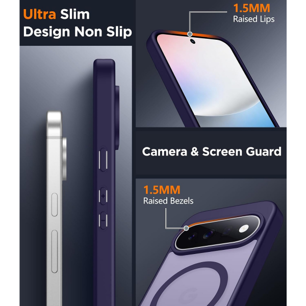 SPIDERCASE Google Pixel 11 Pro Uyumlu Manyetik K�l�f-Dark Purple