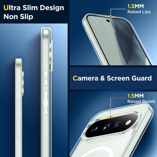 SPIDERCASE Google Pixel 11 Pro Uyumlu Manyetik K�l�f-Clear